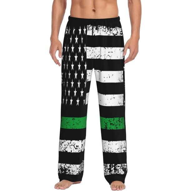 Balery American Flag Pantalones de pijama para hombre, pijama ultraligero, pantalón de descanso-Small