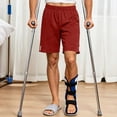 thumbnail image 6 of UDAUDU Womens Mens Tear Away Shorts Easy Access Adaptive Pants Post Surgery Breakaway Lounge Short Casual Loose Fit Hip Knee Ankle Replacement Magic Tape Shorts with Pockets Wine, 6 of 7