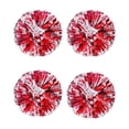 thumbnail image 1 of Yuarrent 4 unids/set destacan con pompones de porristas de mano, pompones de porrista no tóxicos y duraderos Animadoras plata roja brillante, 1 of 6