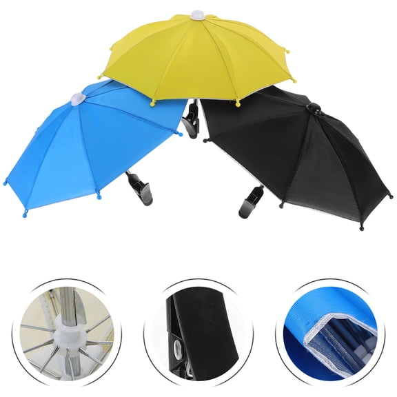 HONMEET 3pcs Mini Mobile Phone Parasol Sunshade Umbrella For Outdoor Photography Assorted Color