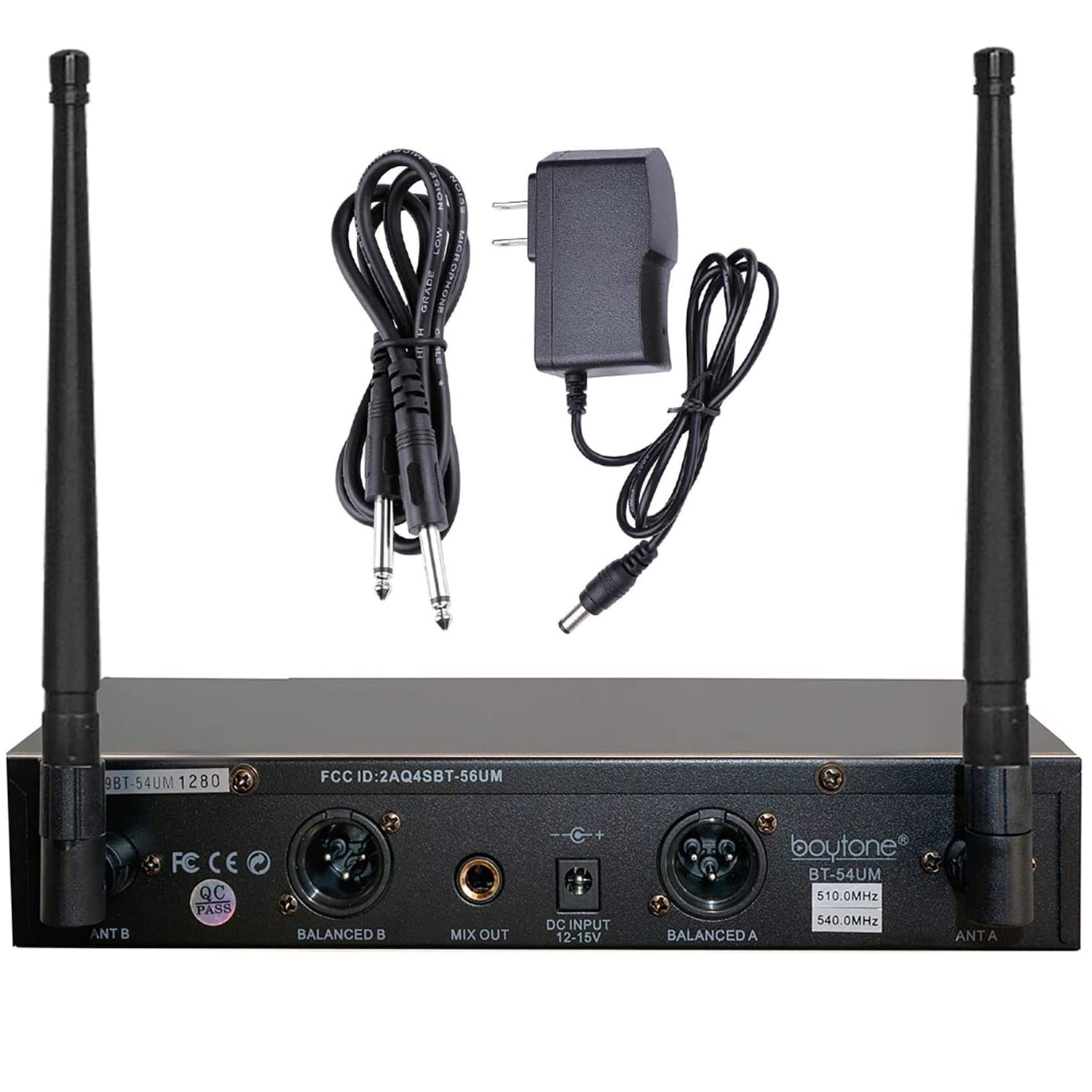 Berlingtone BR-52UM Professional Dual Dynamic Handheld UHF Wireless Microphone System, Metal Microphone and Base, for Singing, Karaoke, Church, Wedding, meeting, up to 260ft Range