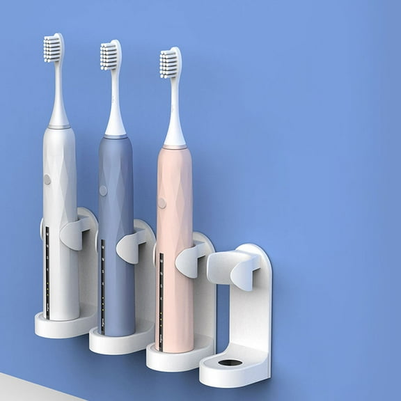 FUTUREORYY Electric Toothbrush Holder Bathroom Organizer in White ABS Material No Drill Easy Install