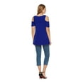 thumbnail image 4 of CEASIKERY Women's Casual Cold Shoulder Tunic Tops Loose Blouse Short Sleeve Shirts, 4 of 5