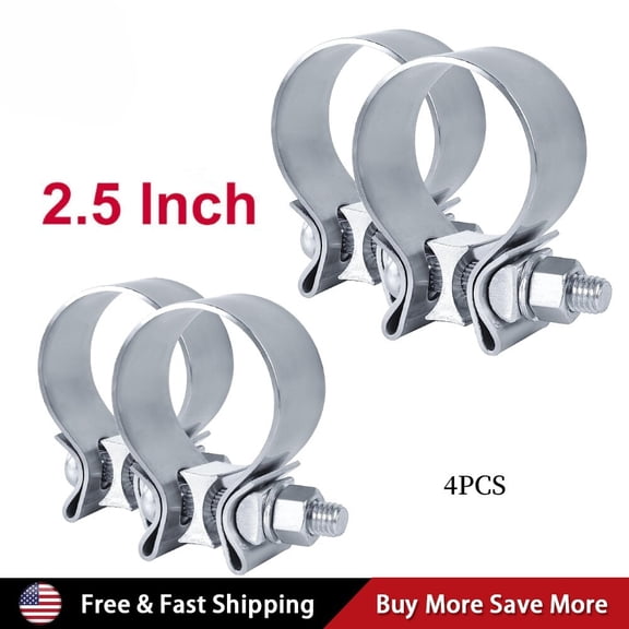 YIUIY 4PCS 2.5" Inch T409 Stainless Steel Narrow Band Exhaust Clamps Seal Band