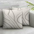 thumbnail image 3 of Leisuo Modern Abstract Throw Pillow Covers Brown Stripes White Decorative Pillow Cases 20\x20\, 3 of 5