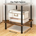 thumbnail image 4 of HOOBRO 6-Tier Corner Shelf, Corner Square Rack Display Shelf, Tall Storage Rack Plant Stand, Bookcase for Small Spaces, Living Room, Home Office, Kitchen, Rustic Brown and Black BF55CJ01, 4 of 17