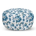 thumbnail image 1 of Floral Pouf Cover with Zipper, Summer Field Wild Flora Ornamental Flowers on a Plain Background Repetition, Soft Decorative Fabric Unstuffed Case, 30" W X 17.3" L, Blue and White, by Ambesonne, 1 of 5
