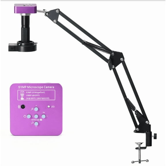 51MP 1080P Microscope Camera 150X Lens with Tripod HDMI/USB Industrial Digital Microscope for Phone Repair Soldering