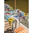 thumbnail image 2 of Outdoor Tablecloth with Umbrella Hole for Patio/Picnic/Party/Camping, Cute Pig Waterproof Table Cloth Square Cover Washable, Yellow Sunflowers Blue Wooden Vintage Art (60"x 60"), 2 of 8