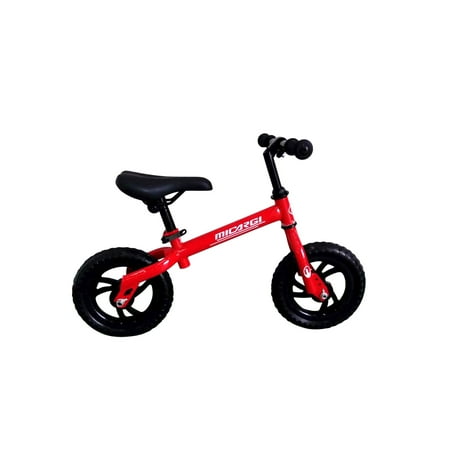 PlayWorld 10  Balance Bike Push Bike Steel Frame EVA Tire Bicycle  Black Wheel Kid s Bike - Red