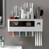 One opening Wall-mounted Toothbrush Rack Brush with Magnetic Storage Drawer