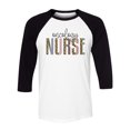 thumbnail image 1 of Oncology Nurse Leopard Print Three-Quarter Raglan Sleeve Baseball Shirt Unisex Medium White/Black, 1 of 5