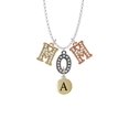 thumbnail image 2 of Delight Jewelry Goldtone Capital Letter - A - Pebble Disc - Multi-Colored Crystal Mom Charm Necklace, 2 of 5