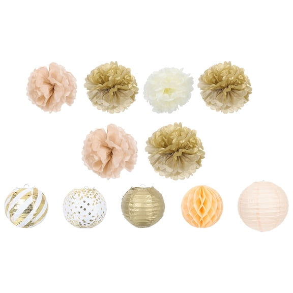 Raindrops  Decor Golden Round Lantern Paper Lamp Lanterns Door Decorations