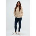 thumbnail image 3 of DEVOPS Women's Pullover Fuzzy Fleece Sweatshirt Oversized Hoodie with Pockets (Large, Khaki), 3 of 6