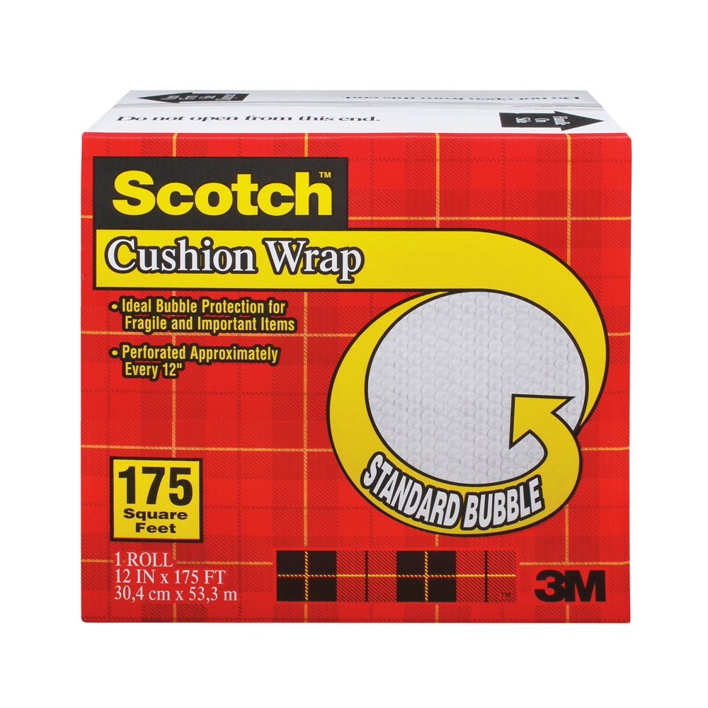 Scotch Bubble Cushion Wrap, 12" x 175 ft., 1 Roll in Dispensered Box