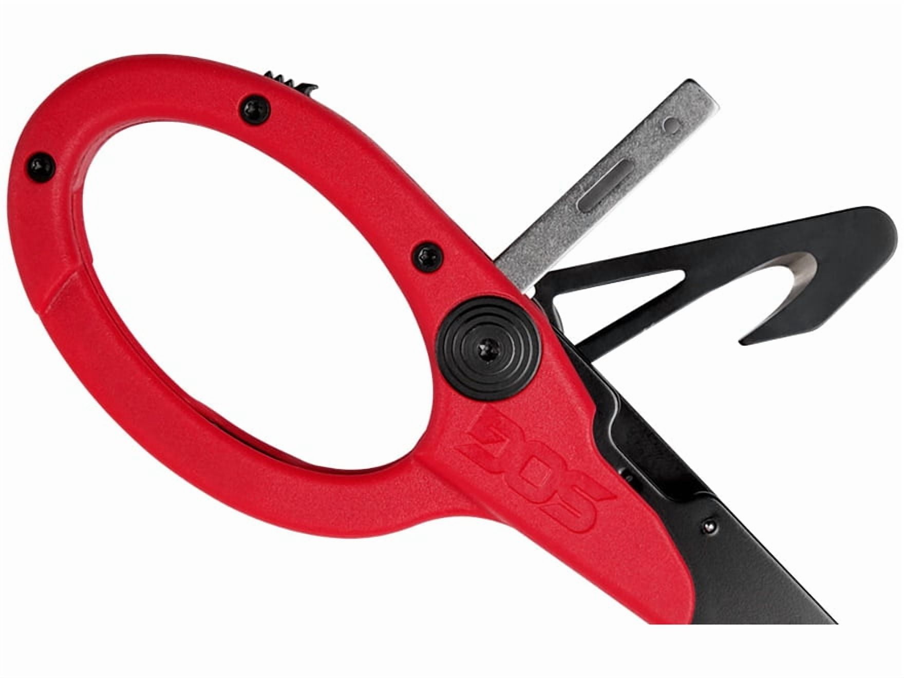 SOG Stainless Steel ParaShears- Multi-Tool with 11 Specialty Tools and Smooth Cutting Action in Red