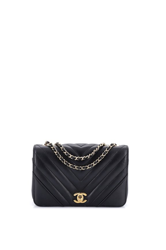 Pre-Owned Statement Flap Bag Chevron Calfskin Mini By Rebag