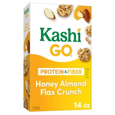 Kashi GO Breakfast Cereal, Fiber Cereal, Family Breakfast, Honey Almond Flax Crunch, 14oz Box (1 Box)
