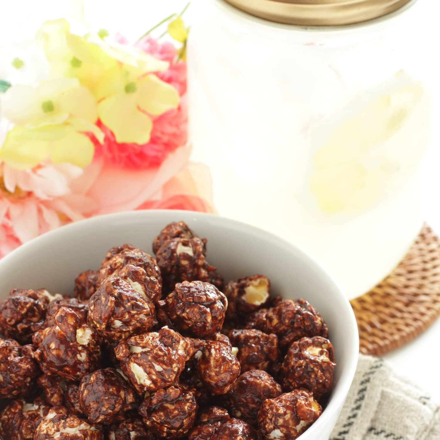 Gourmet Chocolate Popcorn by Its Delish, 1 lb Bulk Bag  Festive Caramel Corn Air Popped Sweet and Crunchy Glazed Carmel Corn Snack, Movie Night, Parties, Events - Gluten Free, Vegan, Kosher