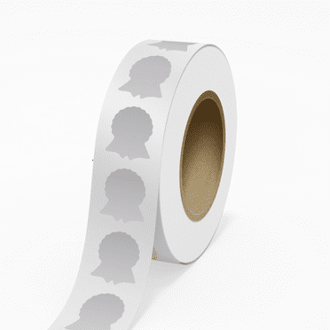 JAM Paper Standard Label Rolls, Ribbon, 1 5/8 x 2, Silver Metallic Foil, 125 Labels/Roll