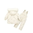thumbnail image 5 of Gpaecead 1-3T Boys And Girls Baby Winter Snowsuit Coat Thick Detachable Overalls Two-Piece Down Puffer Jacket White, 5 of 6