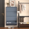thumbnail image 3 of Marcree Shoe Cabinet with 4 Flip Drawers, Slim Metal Shoe Cabinet Storage for Entryway, Hidden Narrow Shoe Rack Organizer Cabinets Wall Mount for Living Room, Bedroom, Hallway, Blue, 3 of 10