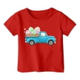 thumbnail image 5 of Glisme Girls Tops Size 3-4 Years Short Sleeve Graphic Tee Casual Fashion Easter Print Outdoor Play T-Shirts Stylish Red Tee, 5 of 6