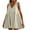Beige, variant on Xunlbb Summer Dresses for Women 2025 Women Casual Loose Solid Pocket Pleated Sleeveeless V-Neck Dress Beach Dress Size S-2XL