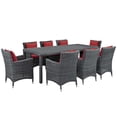 thumbnail image 2 of Modway Summon 9 Piece Outdoor Patio Sunbrella Dining Set, 2 of 7