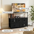 thumbnail image 7 of CONCETTA Dresser for Bedroom, TV Stand with Drawers, Fabric Dresser with 5 Drawers and Open Storage Shelf for Living Room, Black, 7 of 7