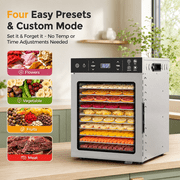 DKMOCO 12 Trays Food Dehydrator, 800W Dehydrators for food and jerky, Dehydrator Machine with 4 Presets, Adjustable Timer, Temperature Control, for Herb, Dog Treats,Meats & Veggies