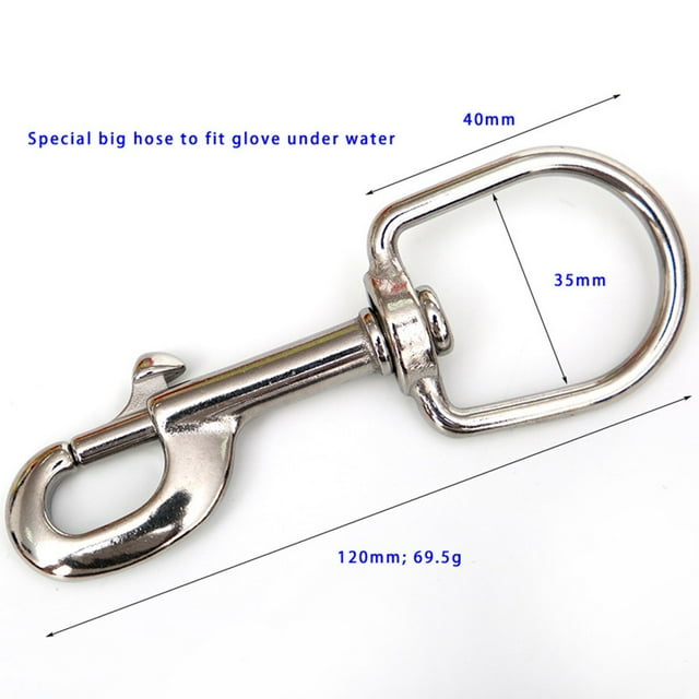 Scuba Diving Stainless Steel Hook Dual End Bolt Quick Carabiner Swivel Buckle
