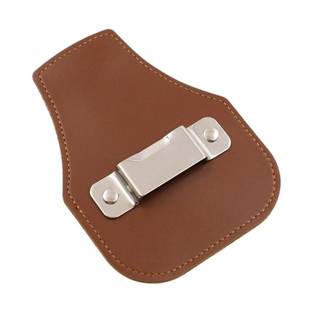 Bolsa de herramientas para cinturón con soporte para cinta métrica, hecha a mano, con clip para cinturón, cinta métrica Marrón oscuro