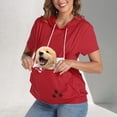 thumbnail image 2 of Cat Pouch Shirt Hoodie Fall Short Sleeve Kitten Puppy Holder Thin Hoodies Pet Carrier Sweatshirt for Women, 2 of 7