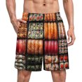 thumbnail image 1 of NICKSUN Shorts de Pyjama Amusants pour Hommes, Bas de Pyjama Doux avec Poches, Sushi Slash, TG, 1 of 6
