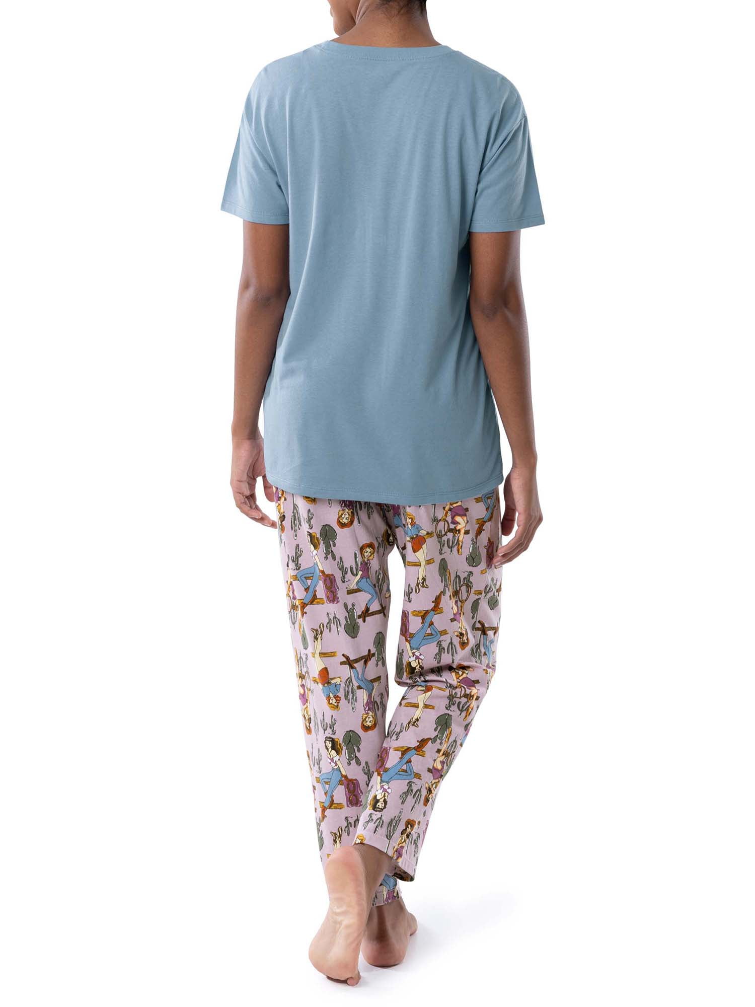 Wrangler Women's Short Sleeve Cotton Blend Pajama Set, Sizes S-4X