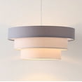 thumbnail image 4 of SAFAVIEH Clelia LED Grey Fabric Pendant Light with Grey Linen Shade, 4 of 8