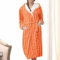 thumbnail image 2 of Bcresic Clearance Women's Flannel Hooded Pajamas Plus Size Plush Fleece Nightgowns Long Loungewear Soft Winter Warm Bathrobes Comfy Sherpa Robe with Pocket Saving,A01-Orange,Large, 2 of 3