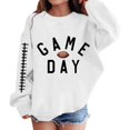 thumbnail image 2 of KAUOD Girls Letter Print Sweatshirt Football Graphic Crewneck Pullover Long Sleeve Sweaters Kids Casual Fashion Top School Hoodies, 2 of 6
