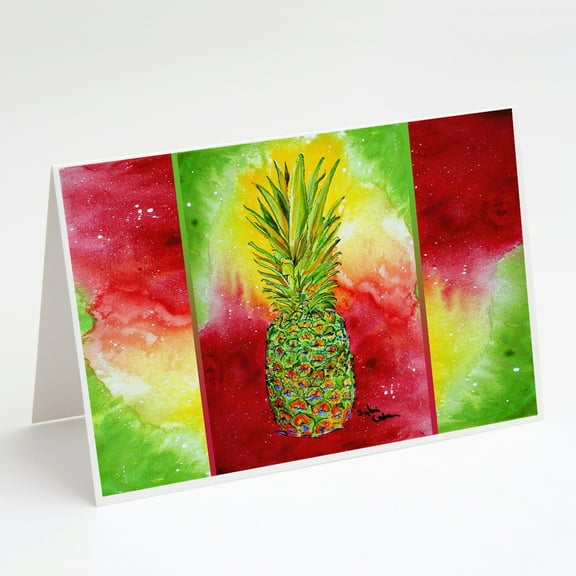 Pineapple Bright Colors Greeting Cards and Envelopes Pack of 8