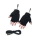 thumbnail image 5 of Guantes calefactables USB sin dedos, de medio dedo, de punto, con rayas, lavables, térmicos Negro, 5 of 7