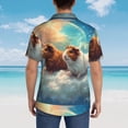 thumbnail image 4 of Honeii Cloud Guinea Pig Print Men’s Hawaiian Shirt,Classic Button-Down Short Sleeve Shirt, for Beach, Vacation, and Outdoor Activities,X-Large, 4 of 7