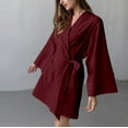 thumbnail image 6 of Abomasnow Lightweight Short Robes for Women Waffle Kimono Bathrobe - Soft, Fast-Drying, Long-Lasting Cotton Blend Housecoat, 6 of 6