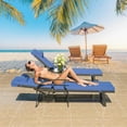 thumbnail image 7 of Kullavik Patio Lounge Chair Sets,All-Aluminum Outdoor Armchair Foldable Adjustable Backrest Chaise Lounge With Folding Table,Navy, 7 of 7