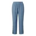 thumbnail image 6 of Sexlip Womens Straight Leg Pants Summer elastic waist tapered leg lightweight fabric breathable wrinkle resistant for Casual Sports wear Blue S, 6 of 8