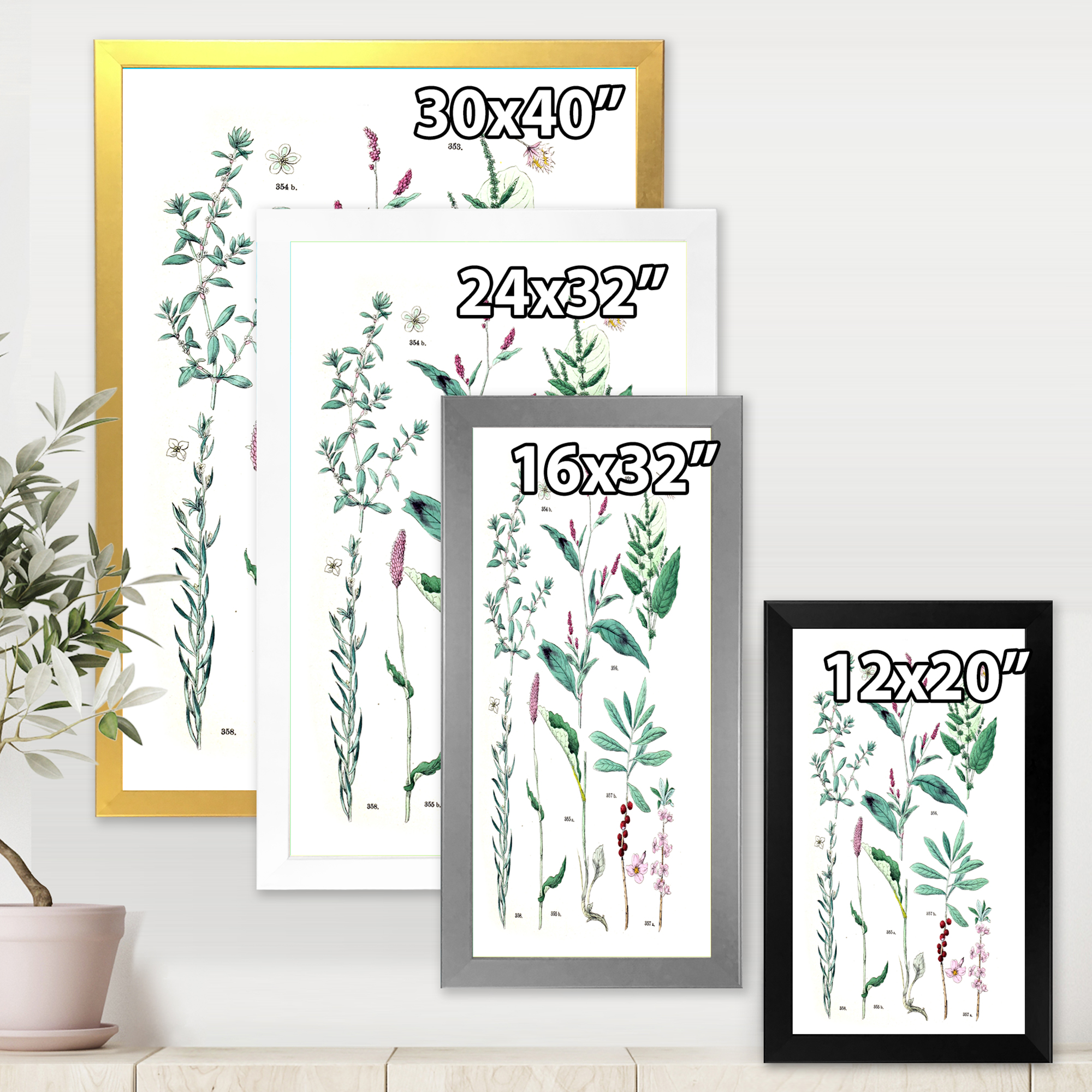 Designart 'Ancient Plants' Traditional Framed Art Print