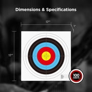 Morrell ASA Indoor Round Paper Face Shooting Targets, 17x17-Inch, 100 Count