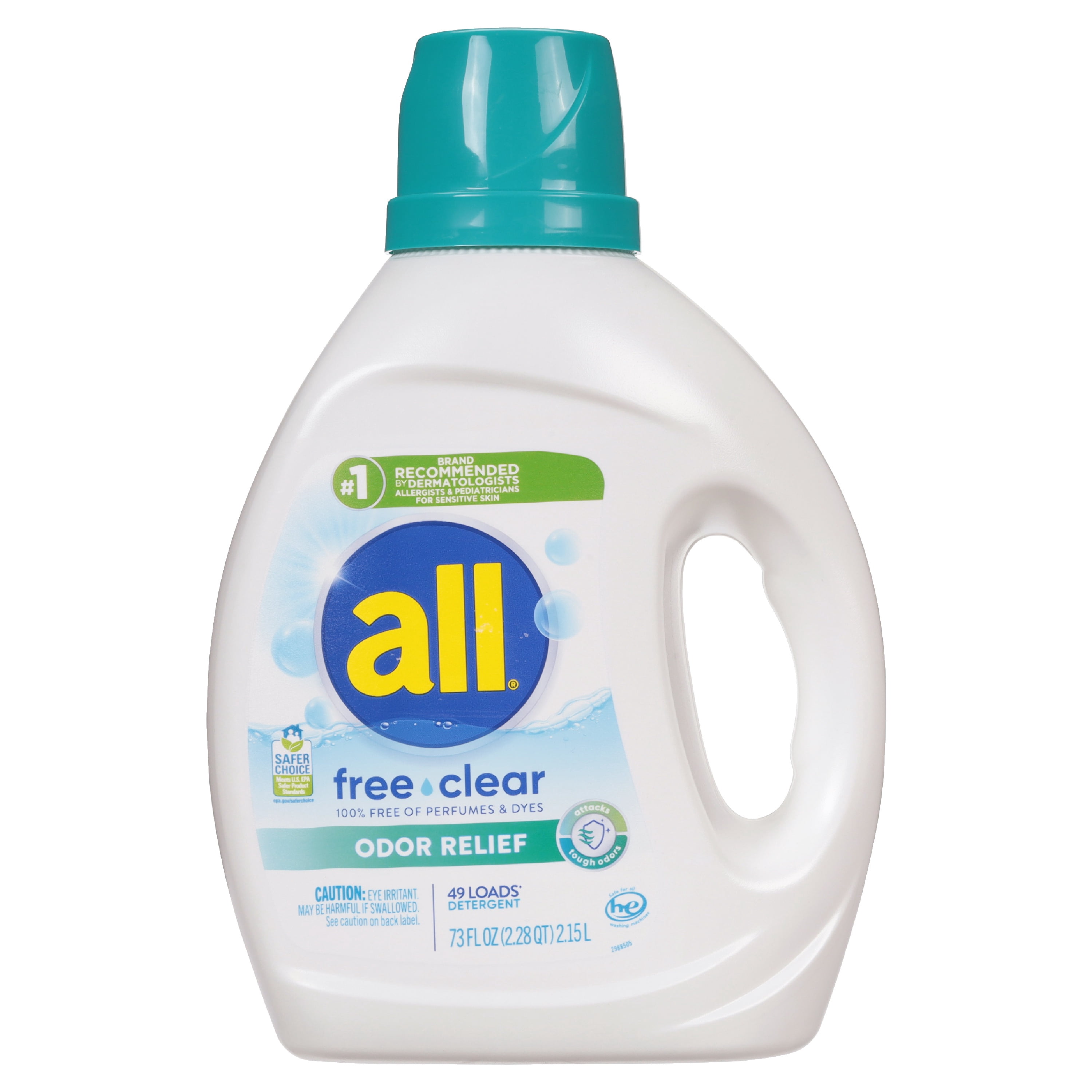All Free Clear Liquid Laundry Detergent, Odor Relief, 73oz