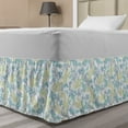 thumbnail image 1 of Botanical Bed Skirt, Garden Art Repetitive Motif with Leafy and Floral Branches Pastel Tone, Elastic Bedskirt Dust Ruffle Wrap Around for Bedding Decor, 4 Sizes, Seafoam Avocado Green, by Ambesonne, 1 of 2